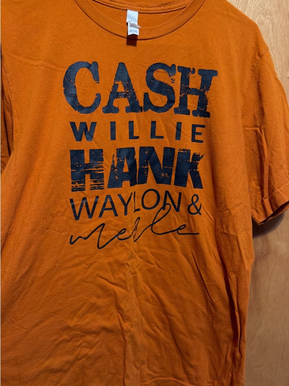 Bella Canvas Orange Short Sleeve Tee with Black Graphic Text